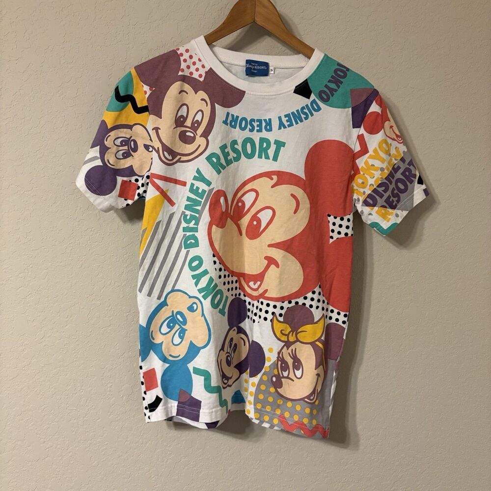 Tokyo Disney Resort Limited T-shirt Short sleeves colorful Mickey Japan SMALL